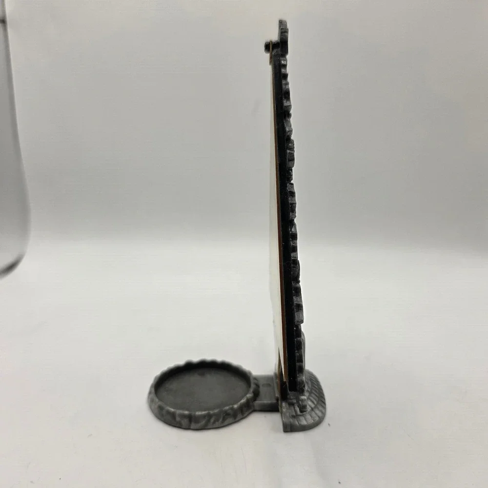 Vintage Pewter Tone Metal Christmas Tree Tea Light Candle Holder Nutcracker Star